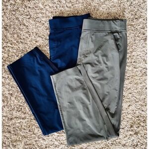 Athleta Women's Brooklyn Mid Rise Ankle Pants Lot Of 2 Navy & Green Size 10